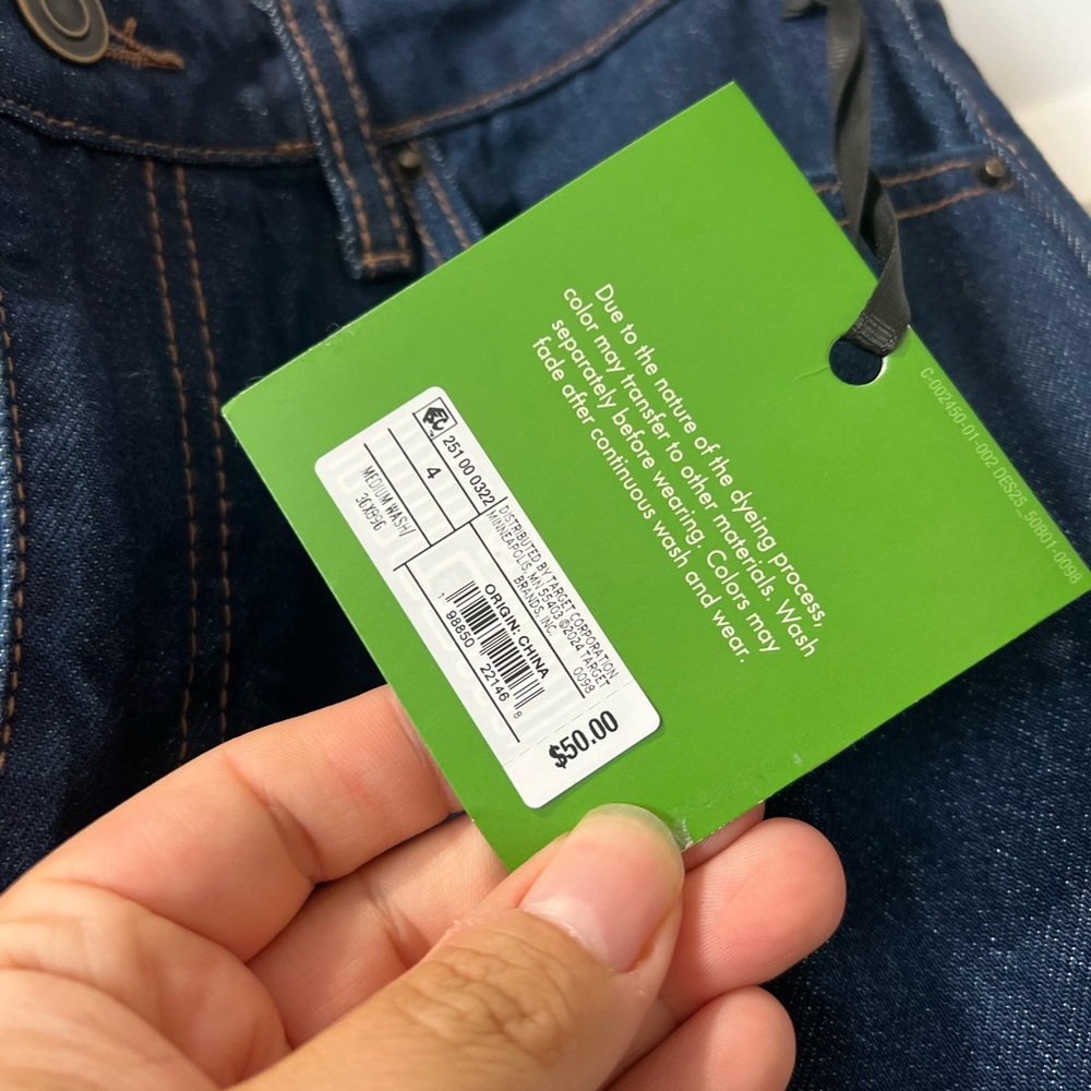 Women’s High Rise Straight Leg Wide Cuff Jeans Kate Spade x Target Size 4 NWT - Picture 5 of 11